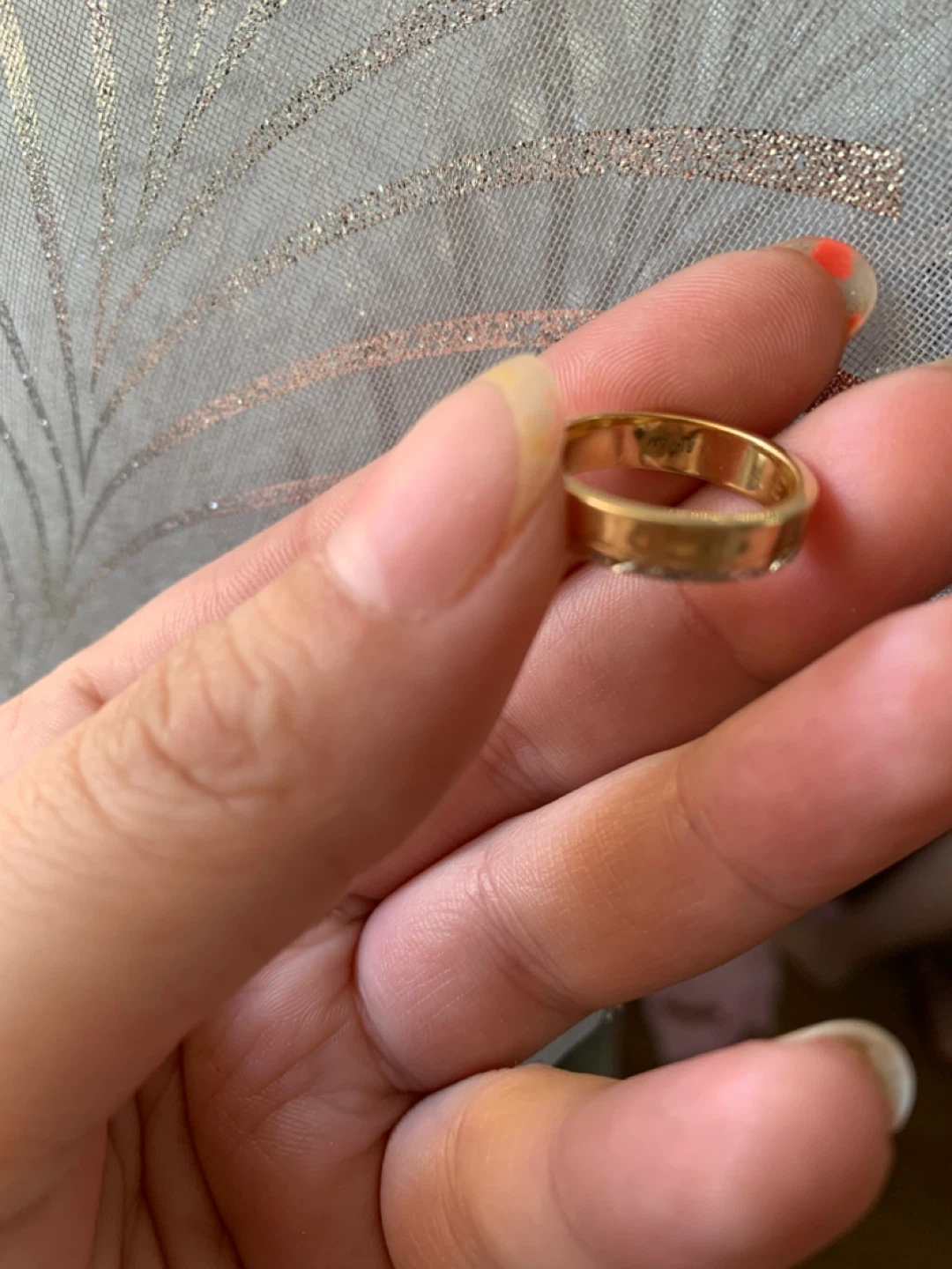 18k Gold Band Ring stamp 750 - photo 3