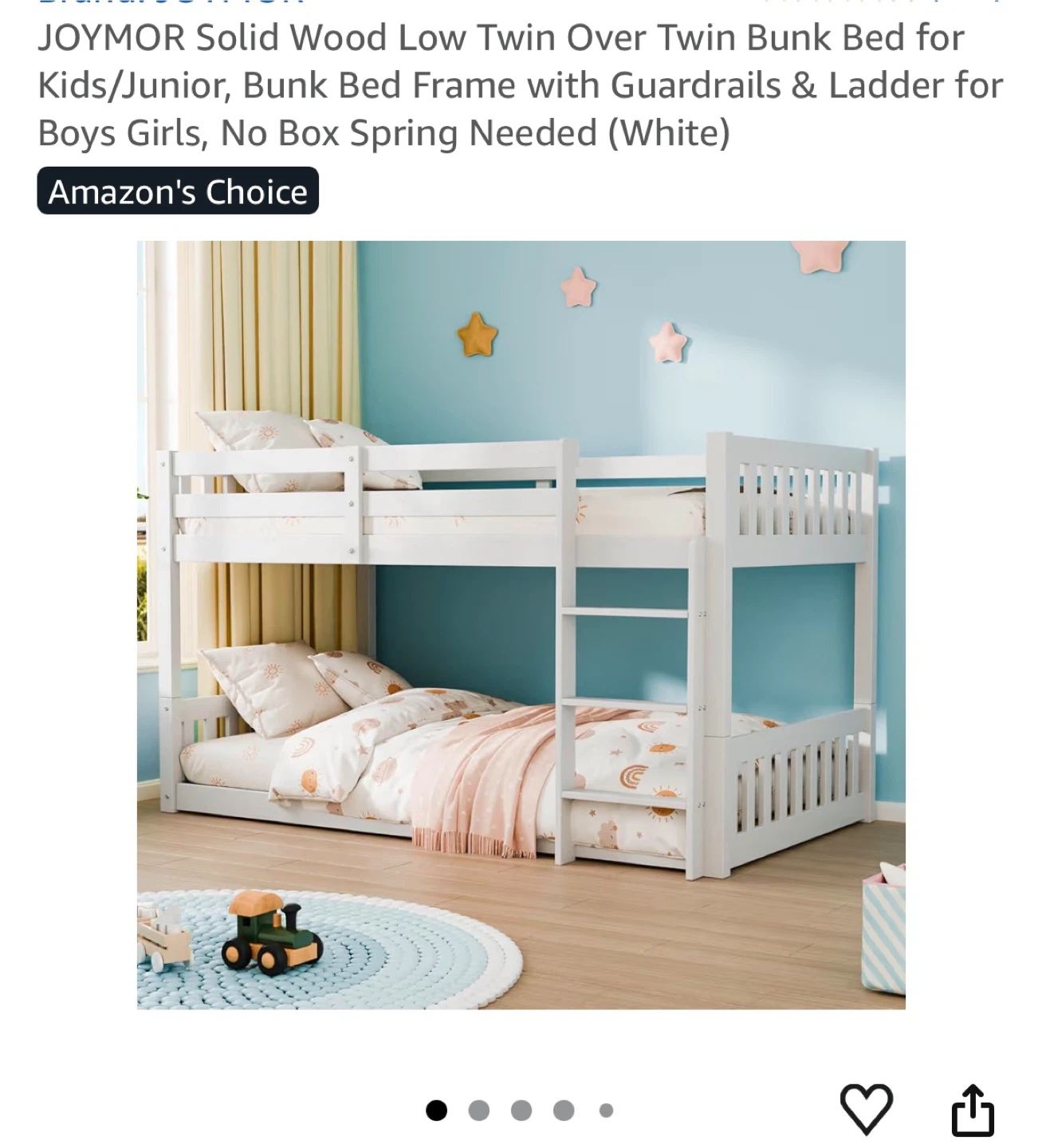 FREE Twin Over Twin Bunk Bed - White WITH 2 mattresses