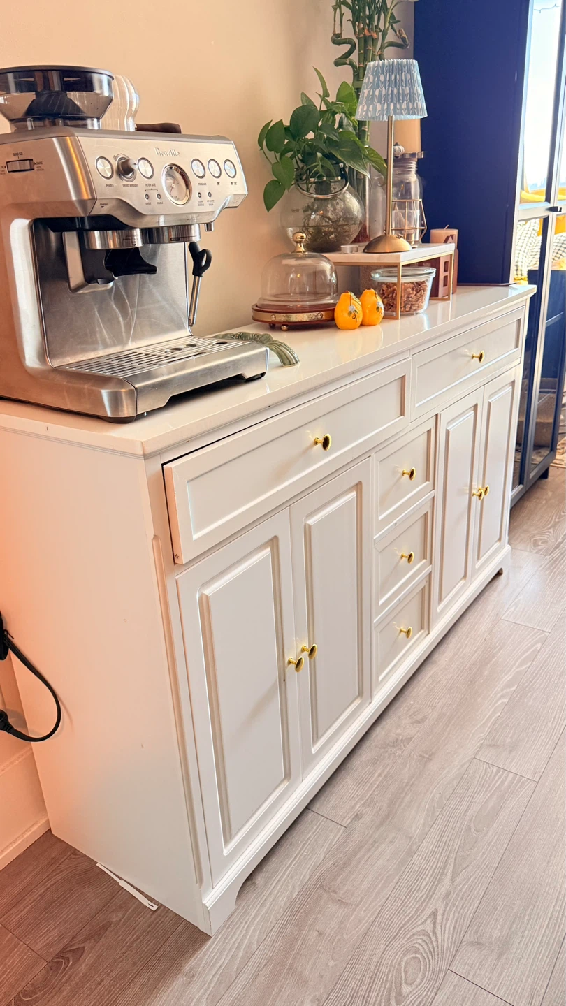 White Sideboard with Gold Hardware - photo 2
