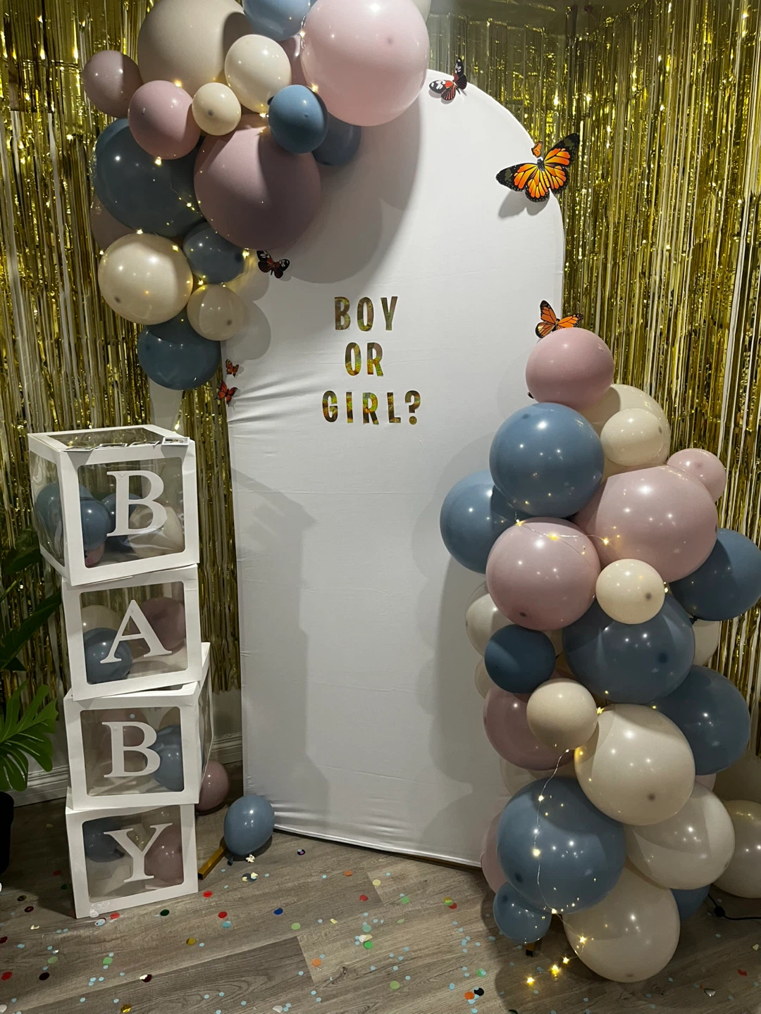 Baby Shower Gender Reveal Balloon Arch & Blocks - photo 4
