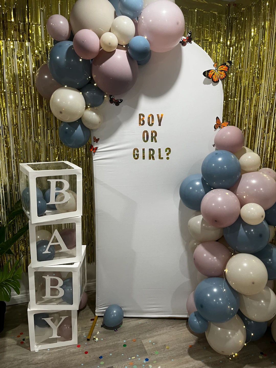 Baby Shower Gender Reveal Balloon Arch & Blocks - photo 3