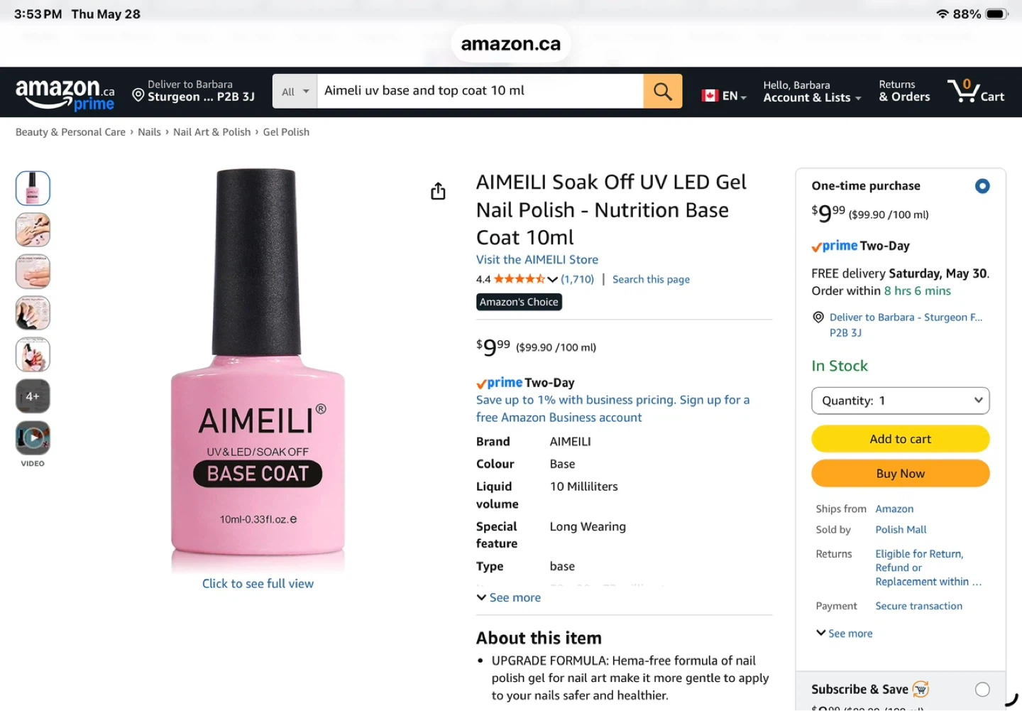 SUNUV UV LED Nail Lamp with AIMEILI Base Coat & No Wipe Top Coat - photo 3