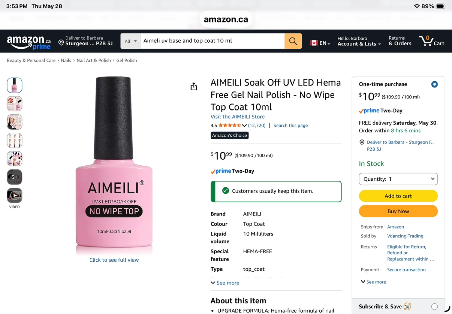 SUNUV UV LED Nail Lamp with AIMEILI Base Coat & No Wipe Top Coat - photo 2