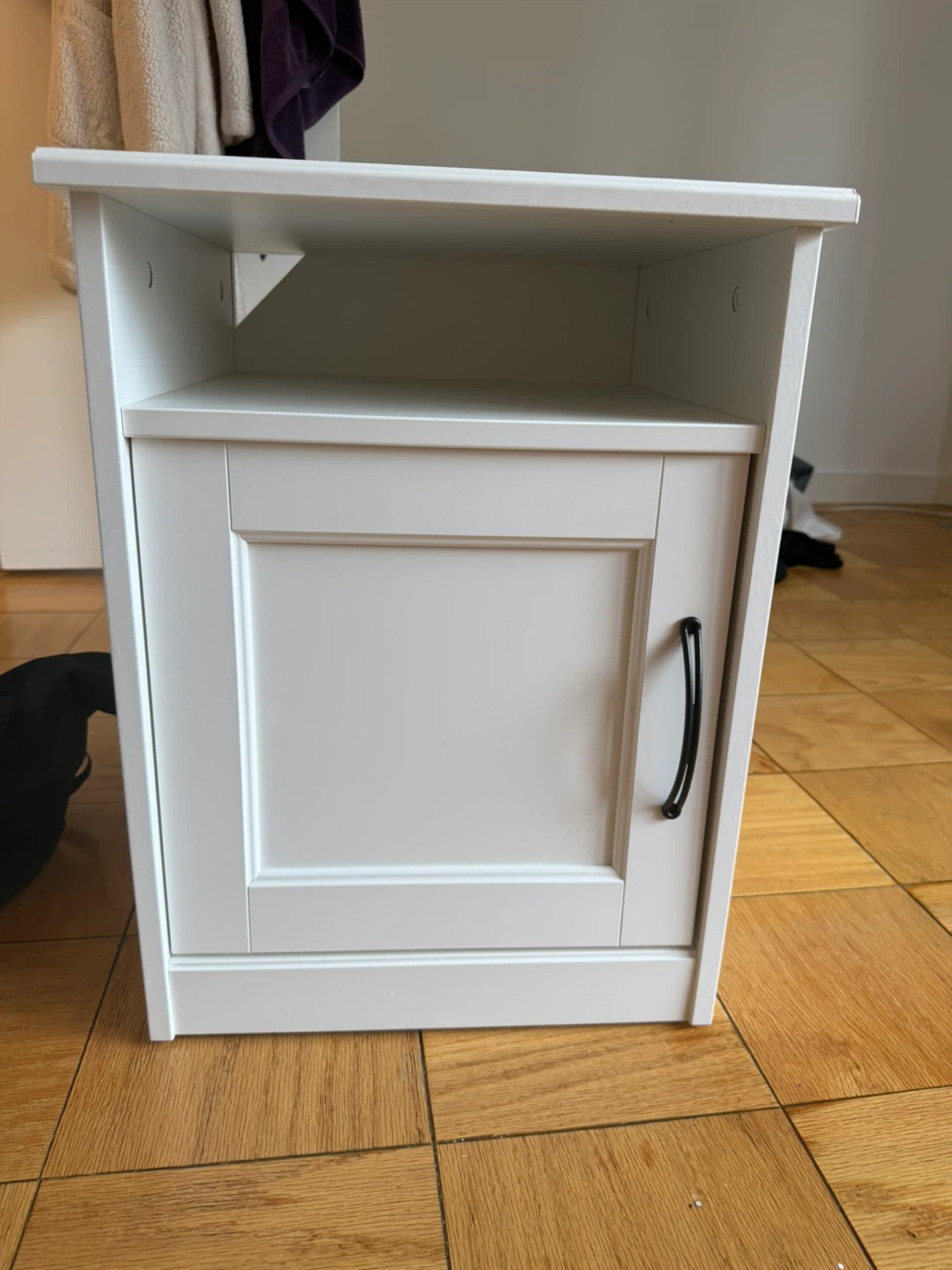 White Nightstand with Cabinet and Shelf - IKEA