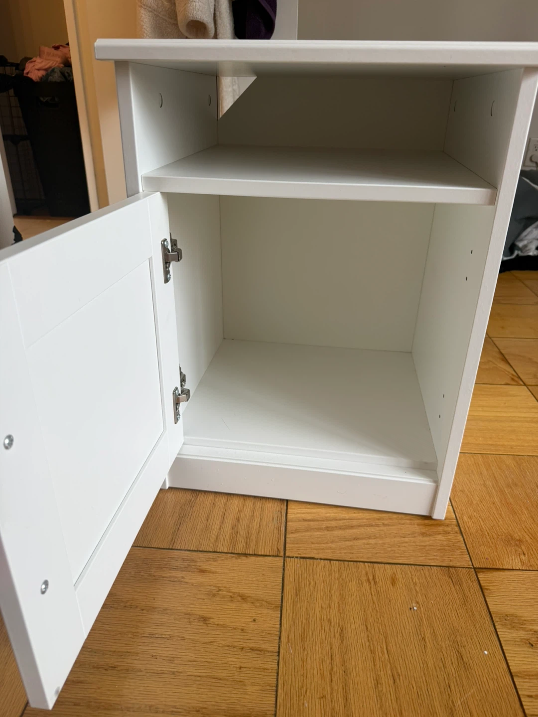 White Nightstand with Cabinet and Shelf - IKEA - photo 2