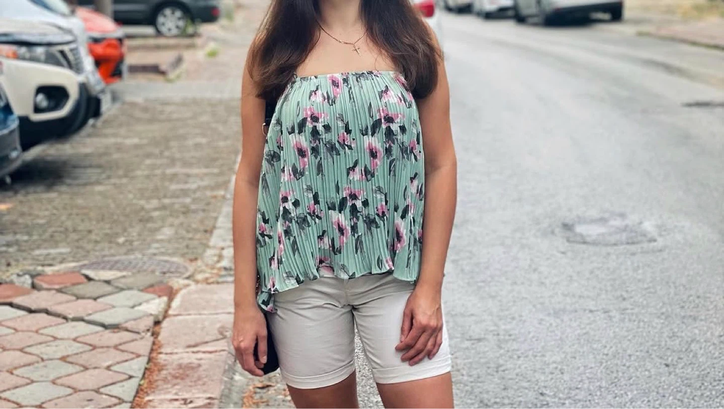 Pleated Floral Camisole Top