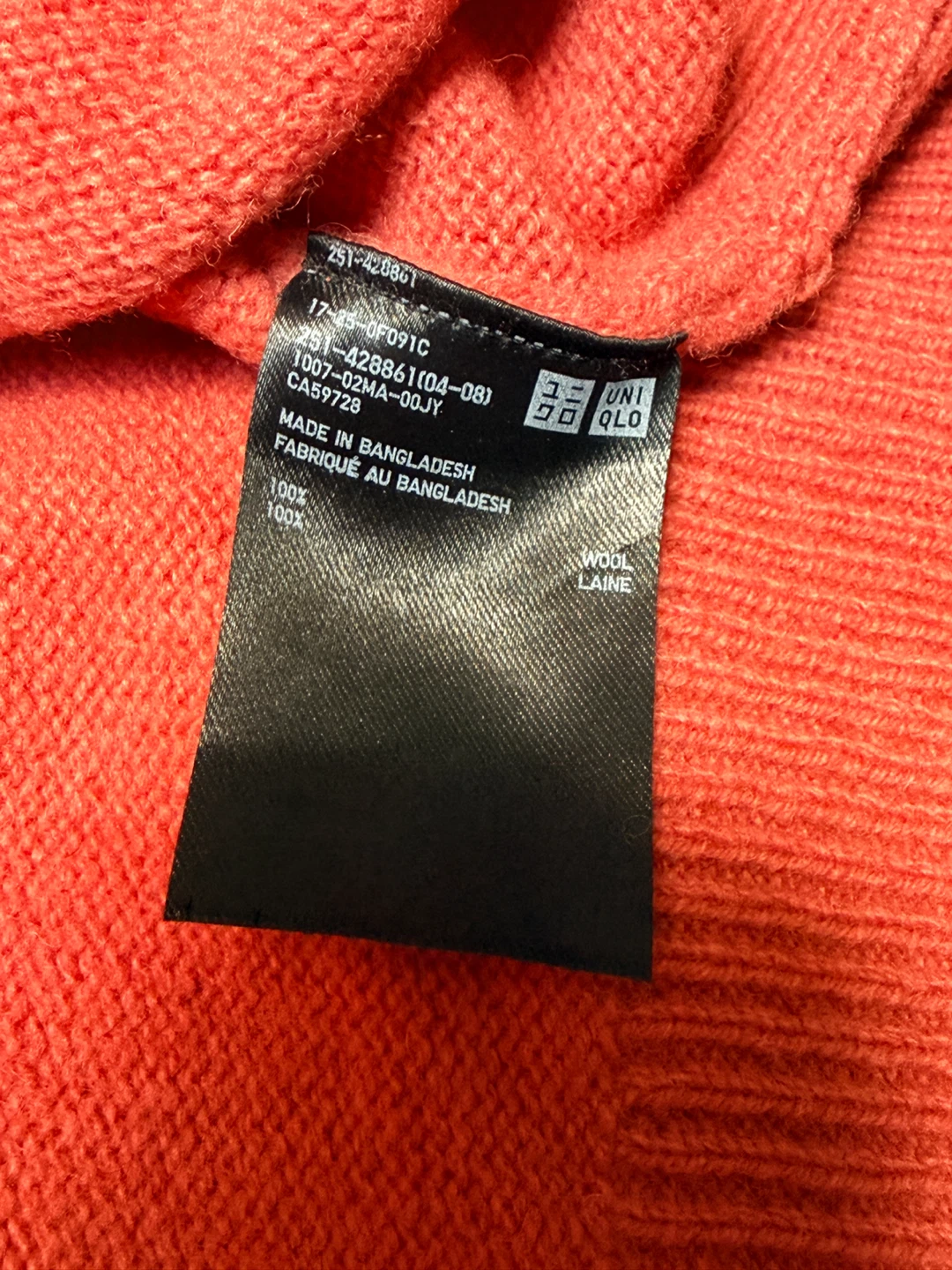Uniqlo Wool Crewneck Sweater - Coral XS - photo 3
