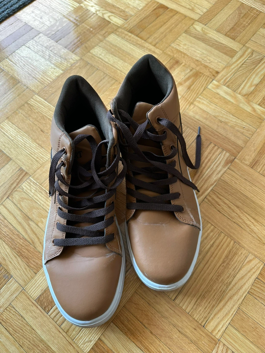 Men’s Brown Leather High-Top Sneakers - photo 2
