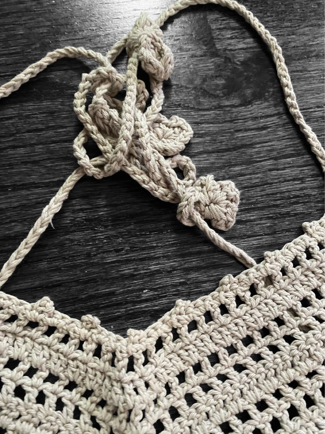 Crochet Beige Top, Size S/M - photo 3