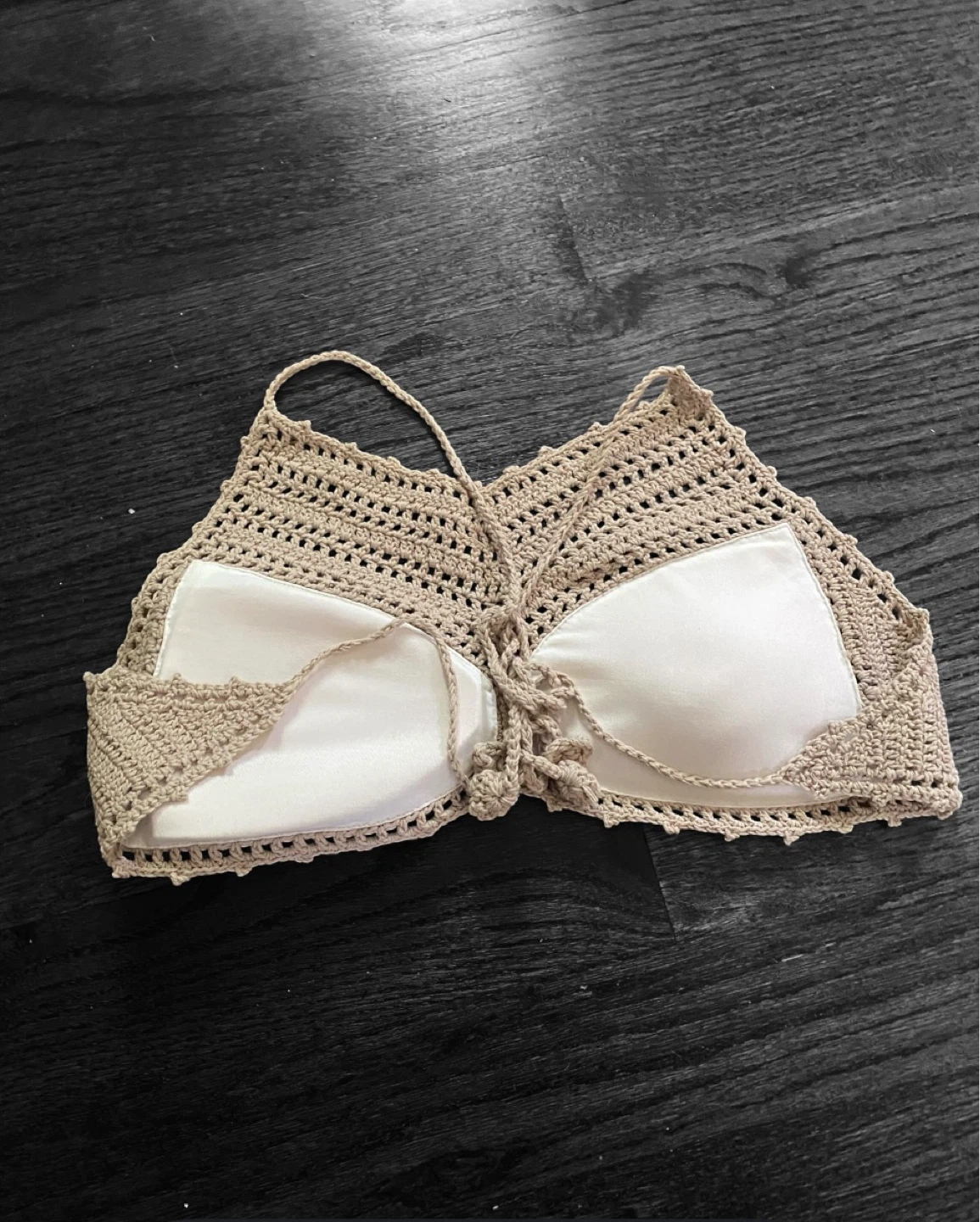 Crochet Beige Top, Size S/M - photo 4