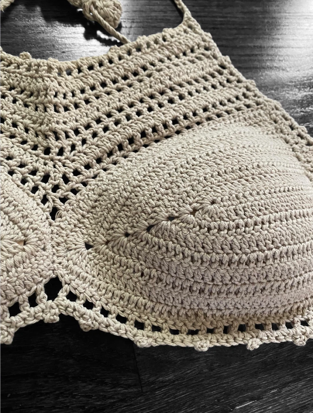 Crochet Beige Top, Size S/M - photo 2