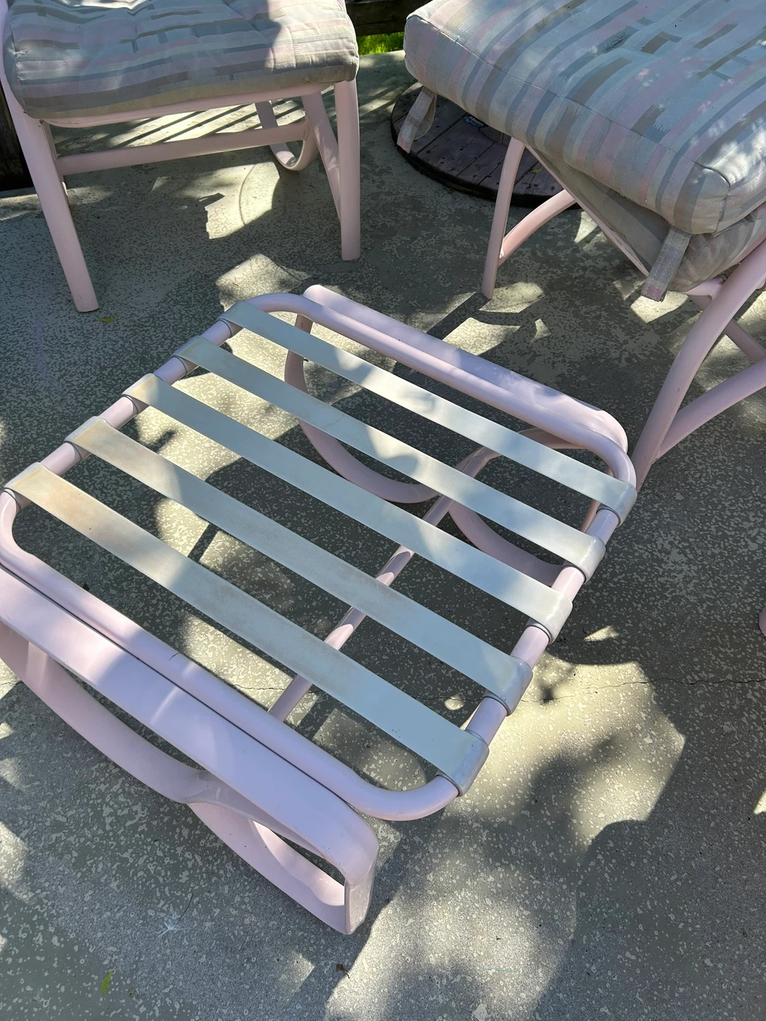 Vintage Patio aluminum Chairs with Ottomans - Set of 4 - photo 3