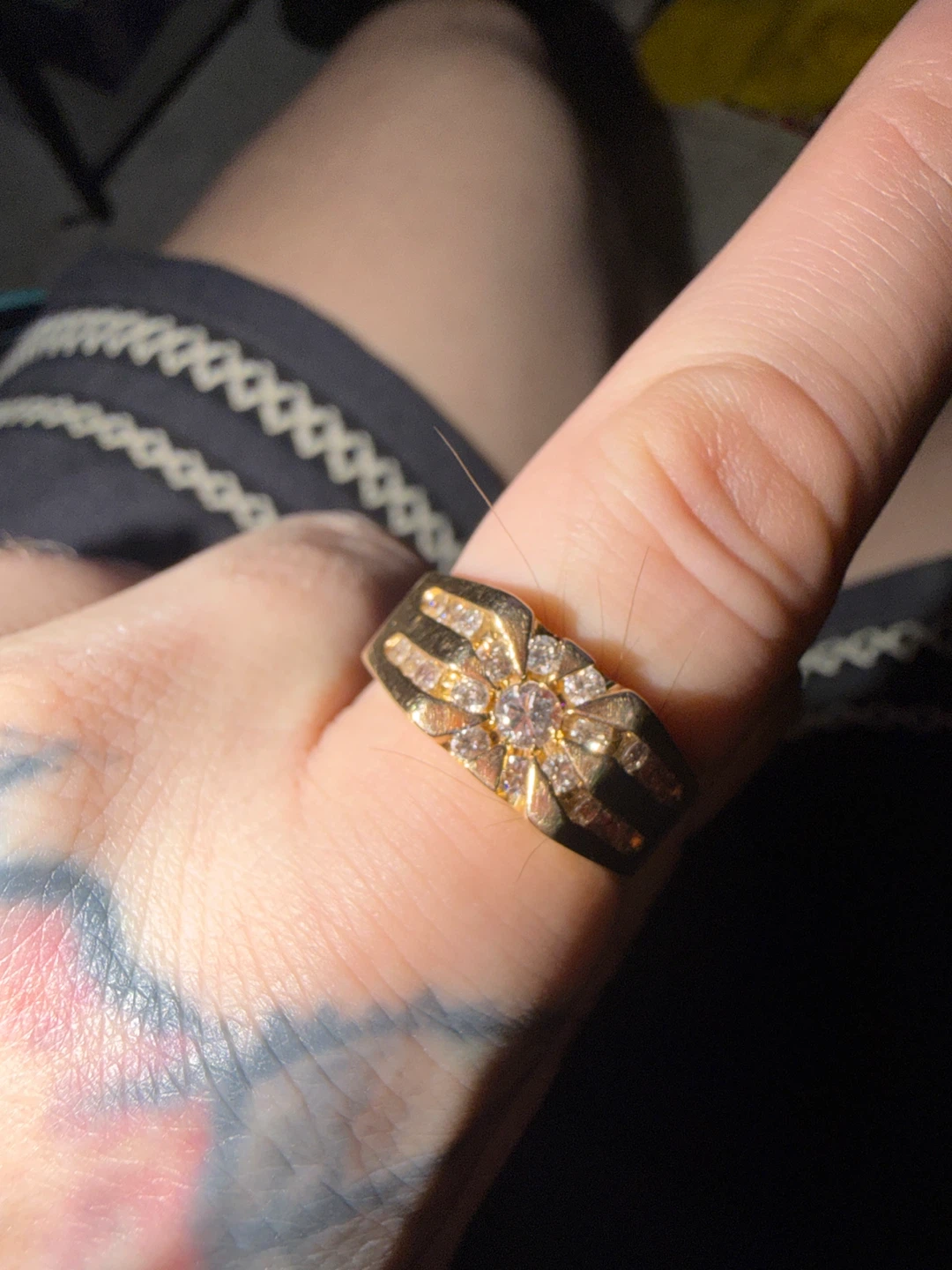 14K Gold Ring with Diamonds