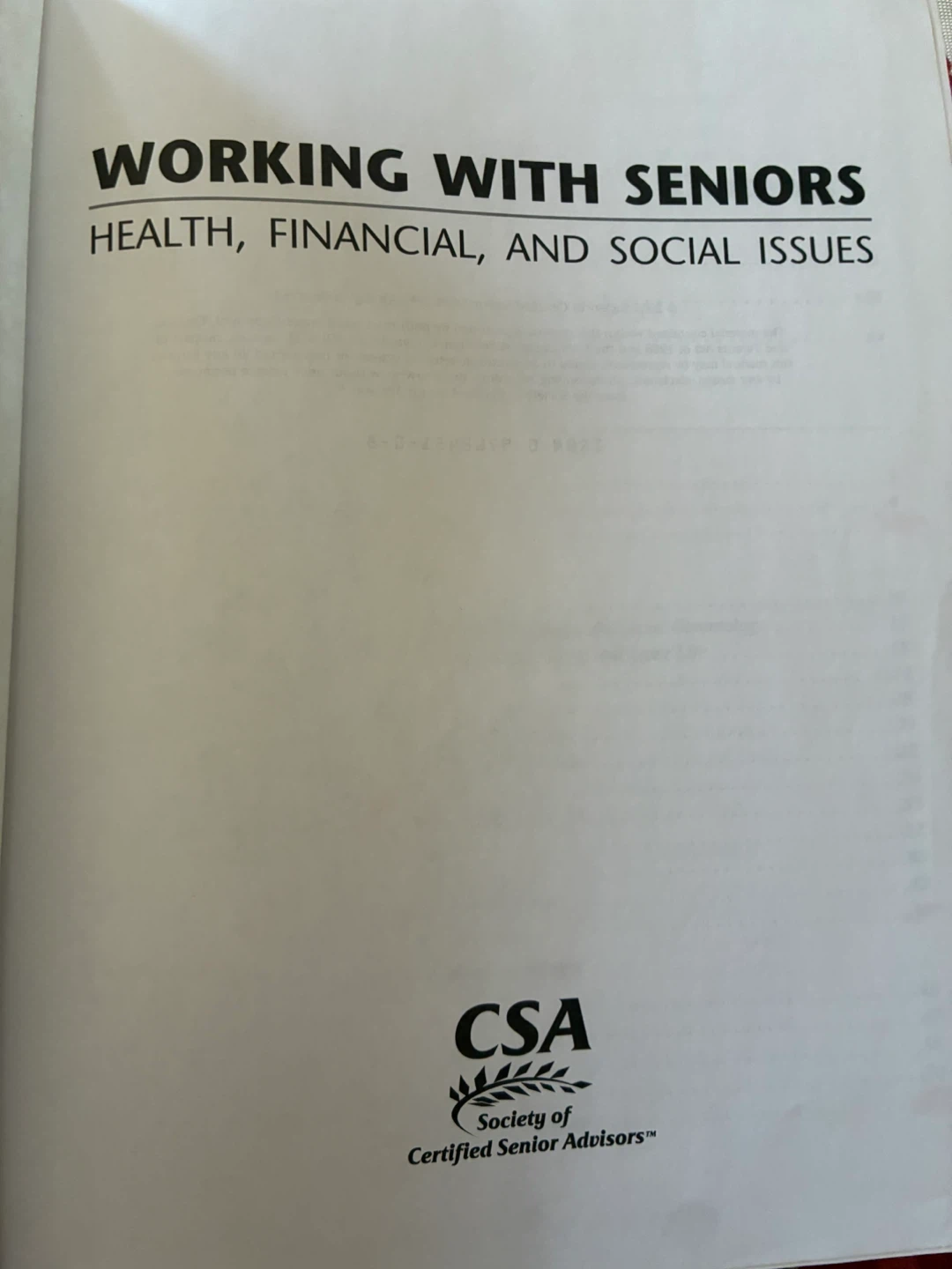 $8  Working with Seniors Health, Financial and Social Issues HC - photo 2