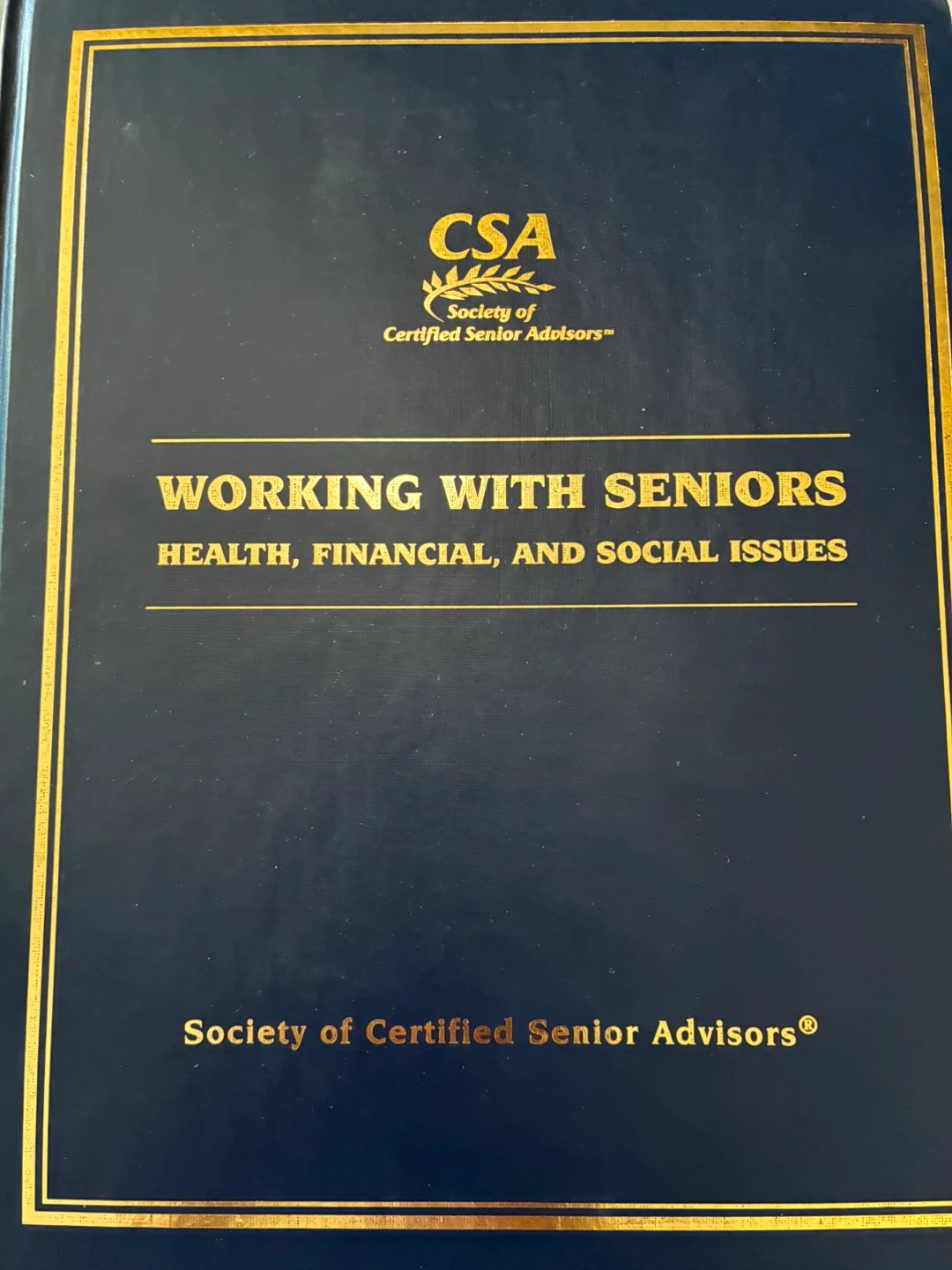$8  Working with Seniors Health, Financial and Social Issues HC