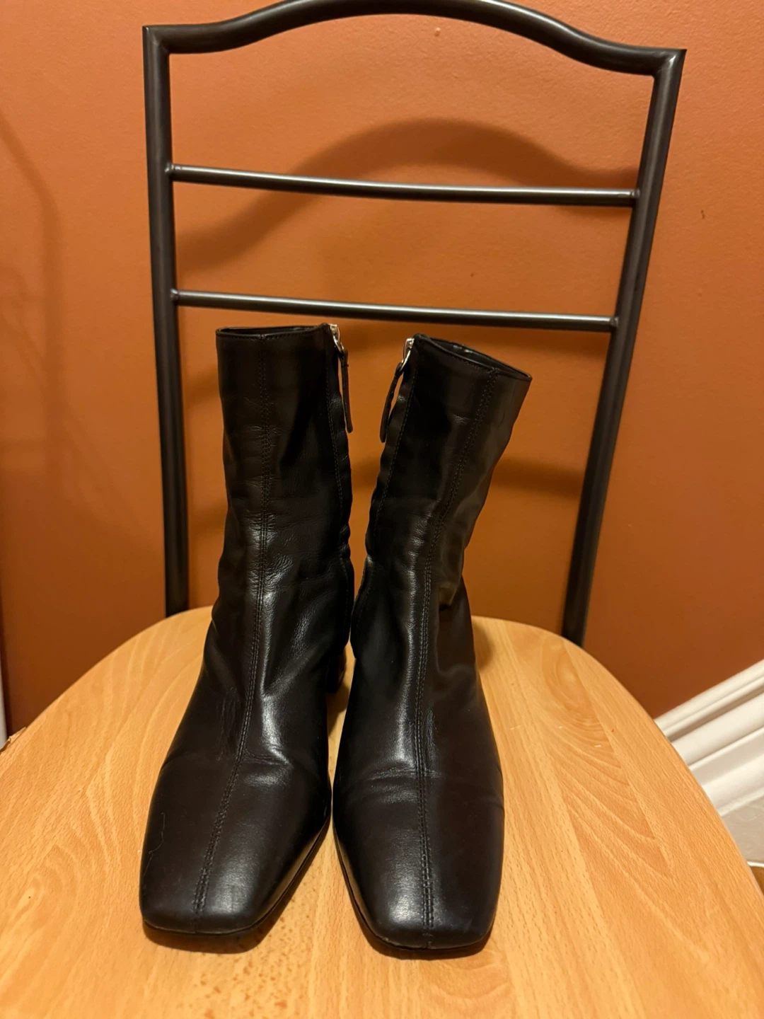 ZARA Black Leather Ankle Boots - Size 39 - photo 2
