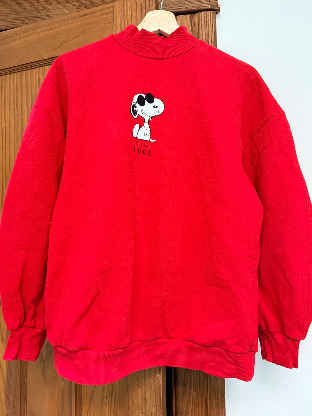 Bershka Peanuts Snoopy Red Sweatshirt Size S