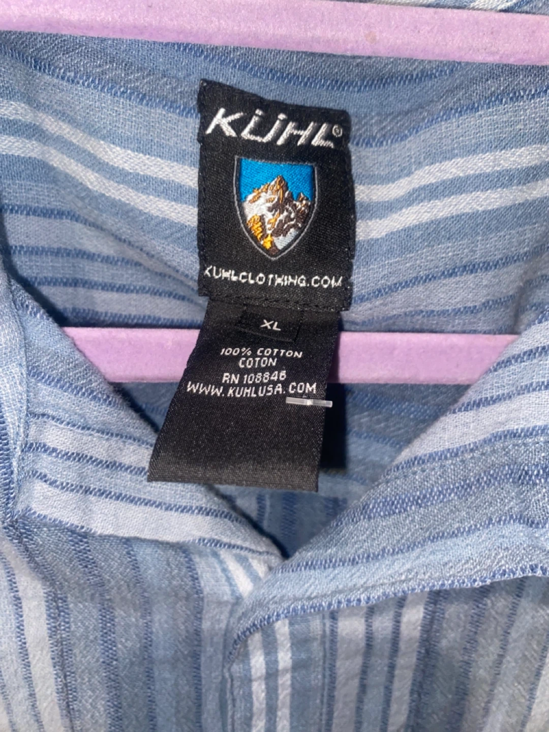 KUHL Men's Striped Button-Up Shirt XL - photo 5