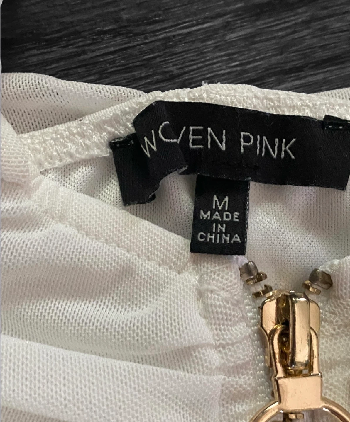 Woven Pink Ruched Crop White Top, Size S/M - photo 3