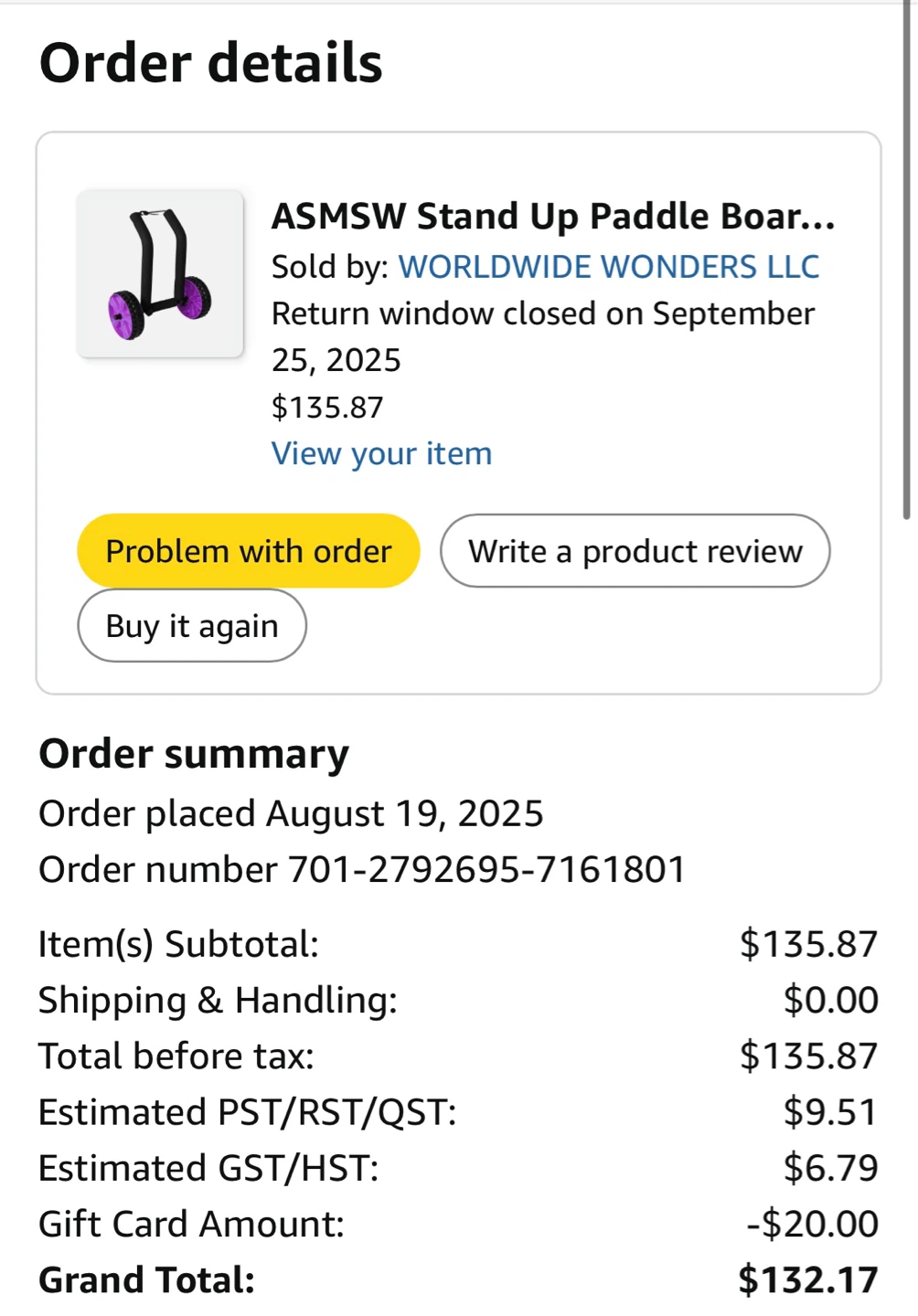 ASMSW Stand Up Paddle Board SUP Surfboard Carrier Cart Trolley - photo 2