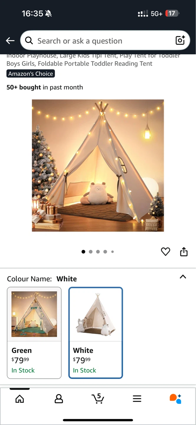Kids Teepee Tent with Lights and Padded Mat - photo 2