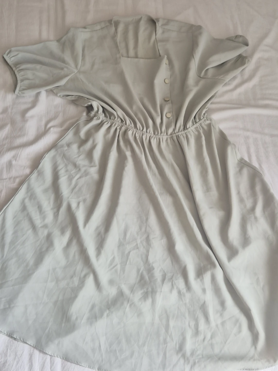 Light green Square Neck Dress