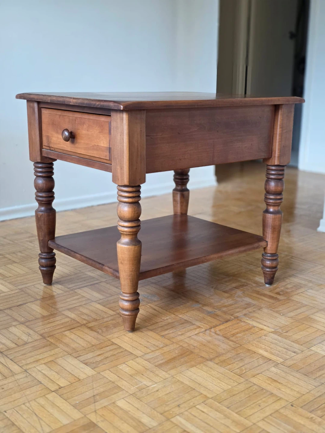 Wooden End Table with Drawer and Shelf - photo 3