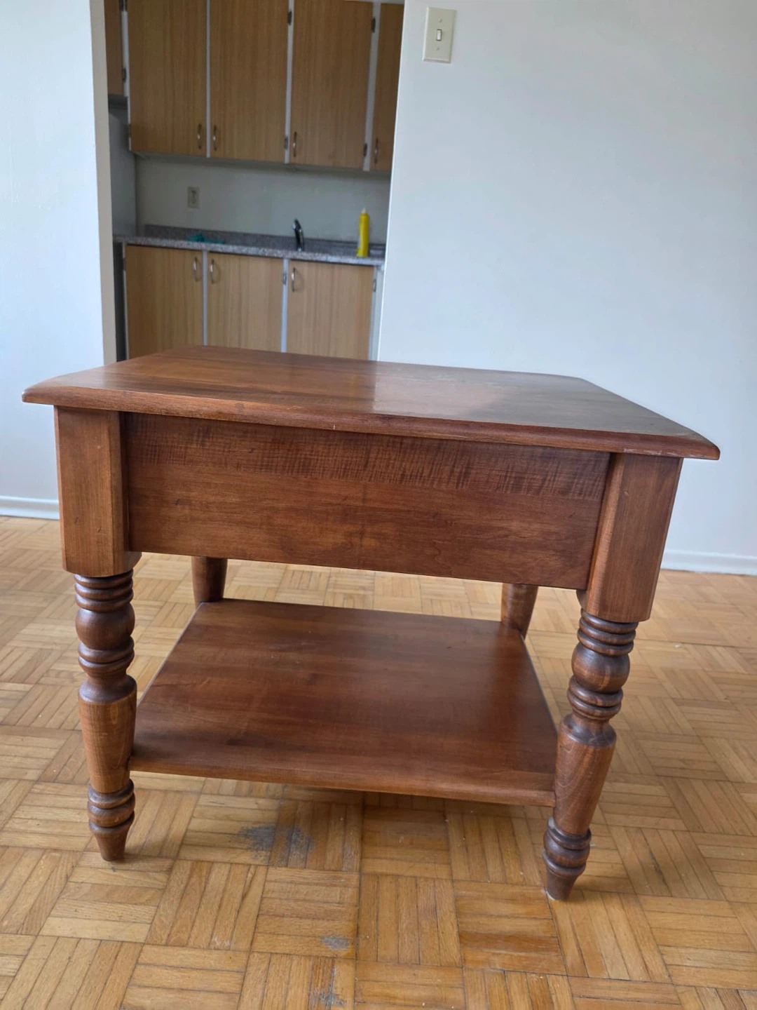 Wooden End Table with Drawer and Shelf - photo 5