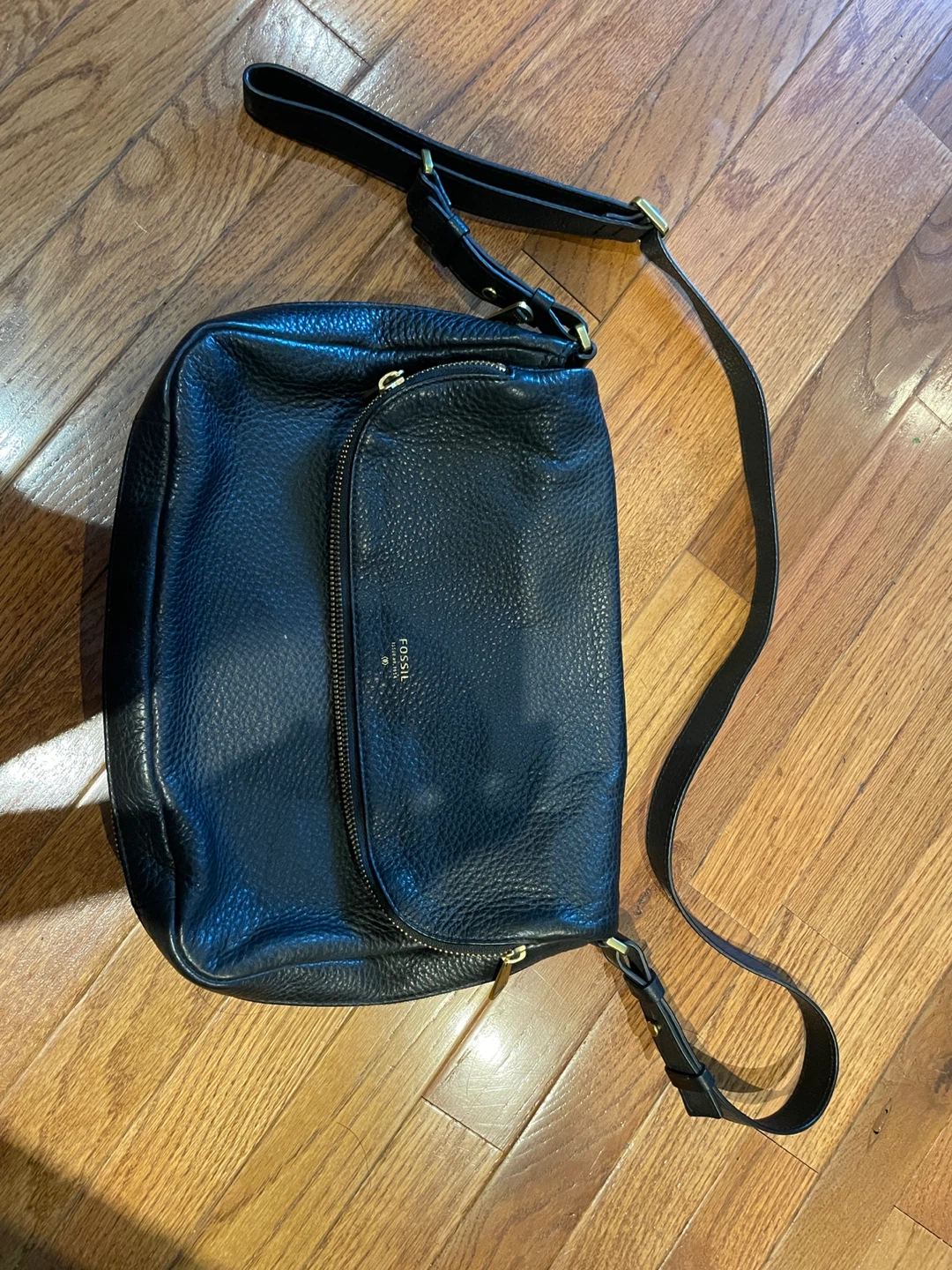 Fossil Black Leather Crossbody Bag