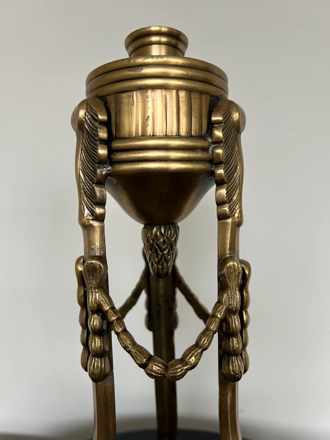 Vintage Neoclassical Brass  Candlestick Holder – 12,5” - photo 4