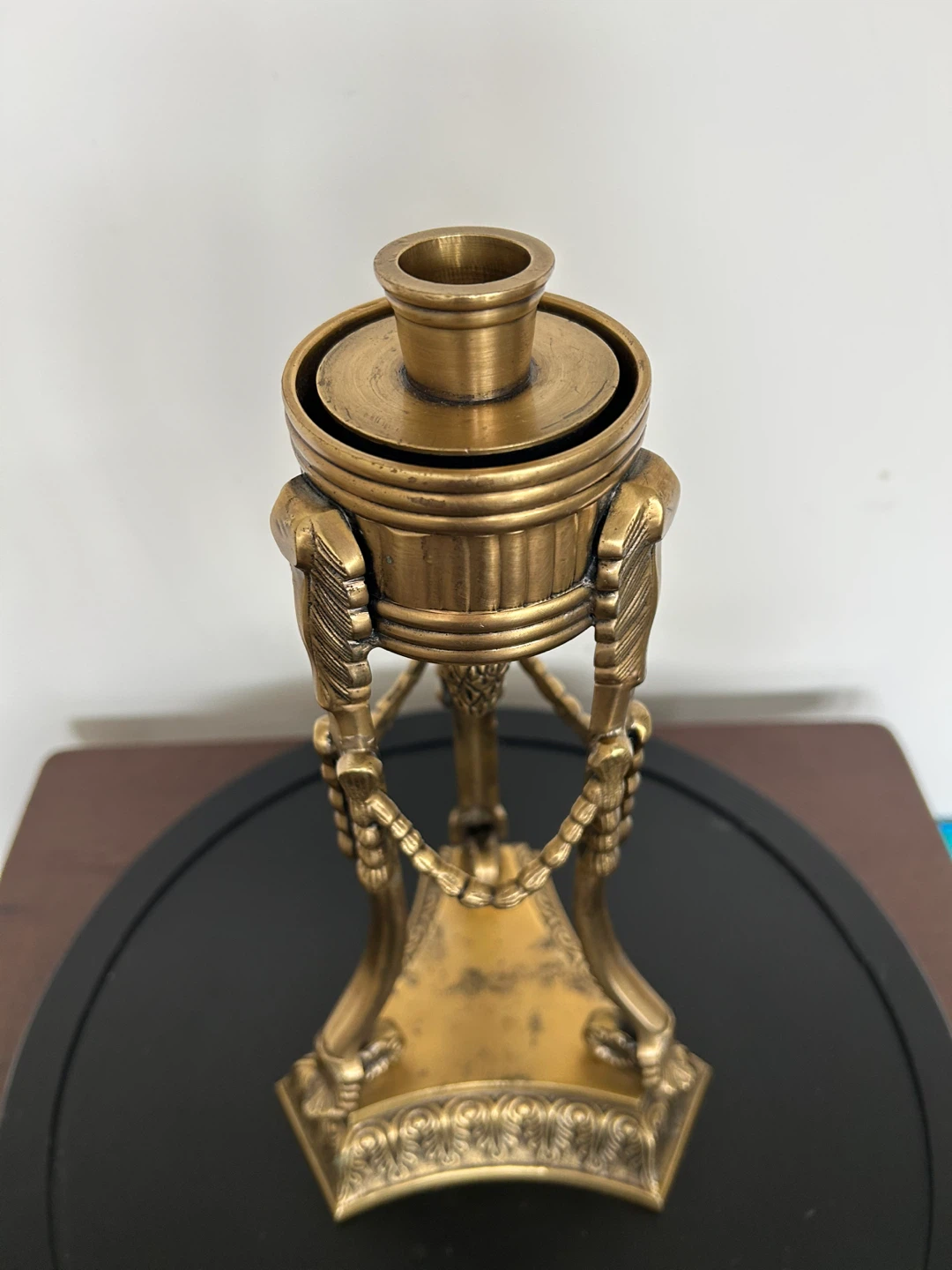 Vintage Neoclassical Brass  Candlestick Holder – 12,5” - photo 5