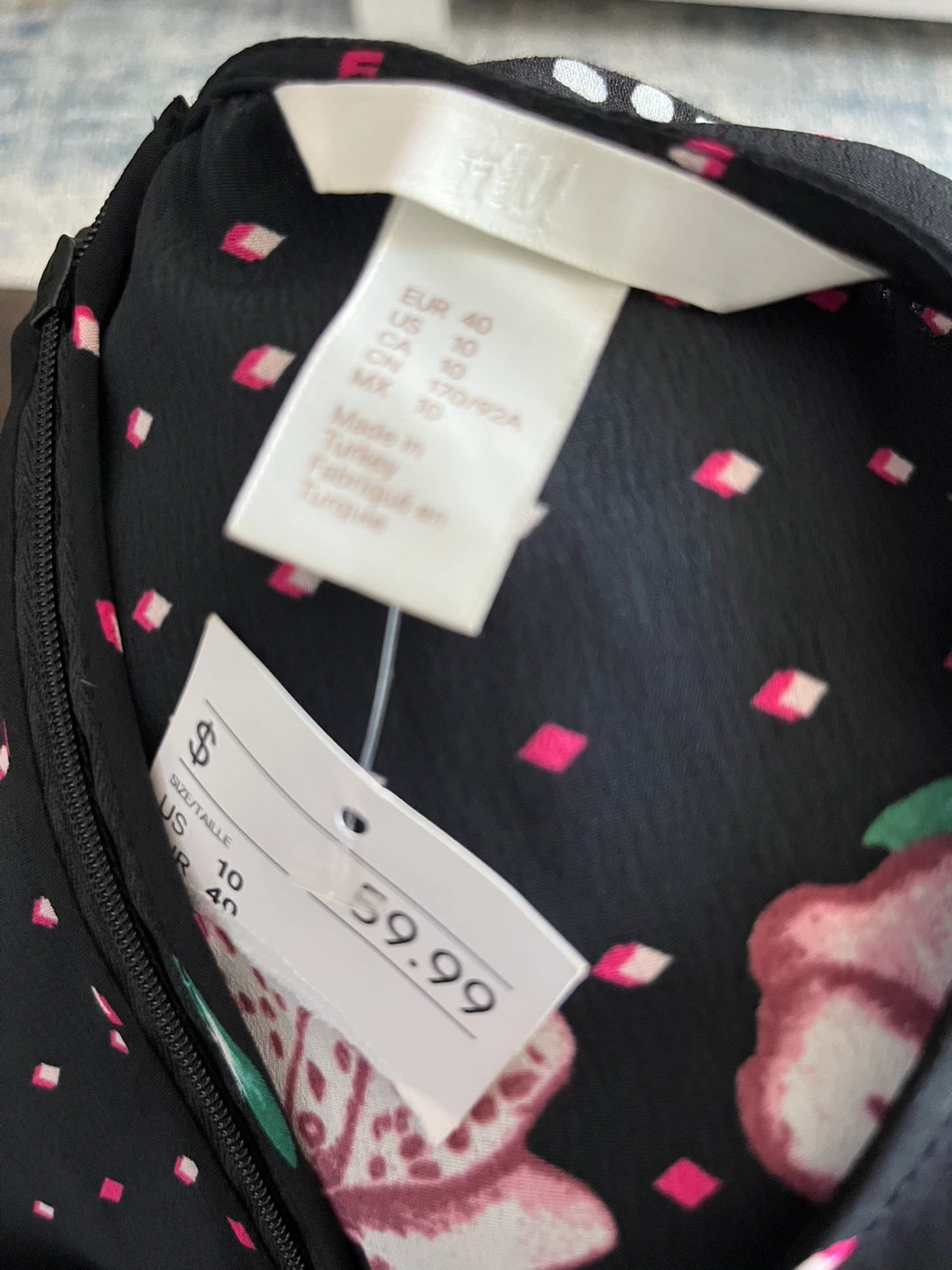H&M Floral Print Long Sleeve Dress Size 10 - photo 5