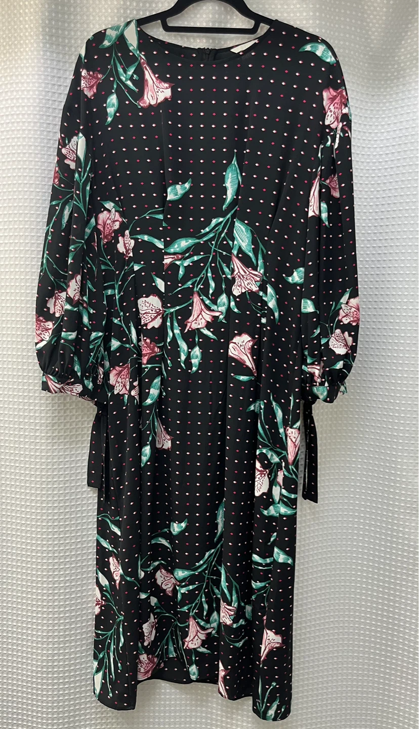 H&M Floral Print Long Sleeve Dress Size 10