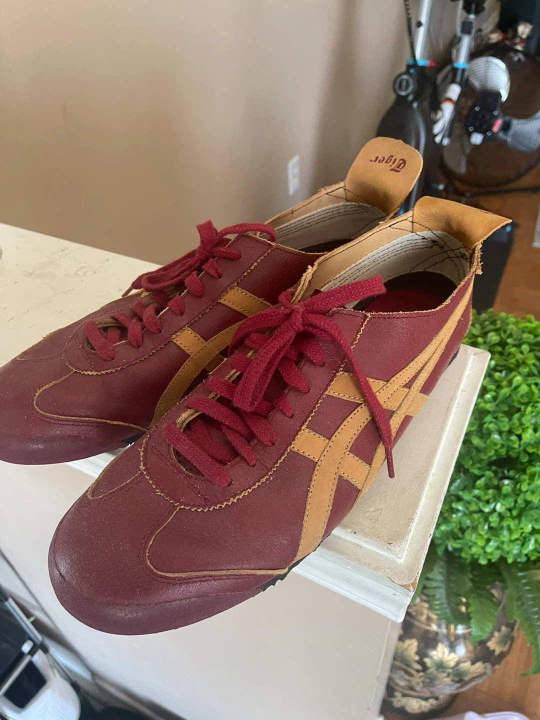 Onitsuka Tiger Burgundy & Tan Leather Sneakers - photo 3