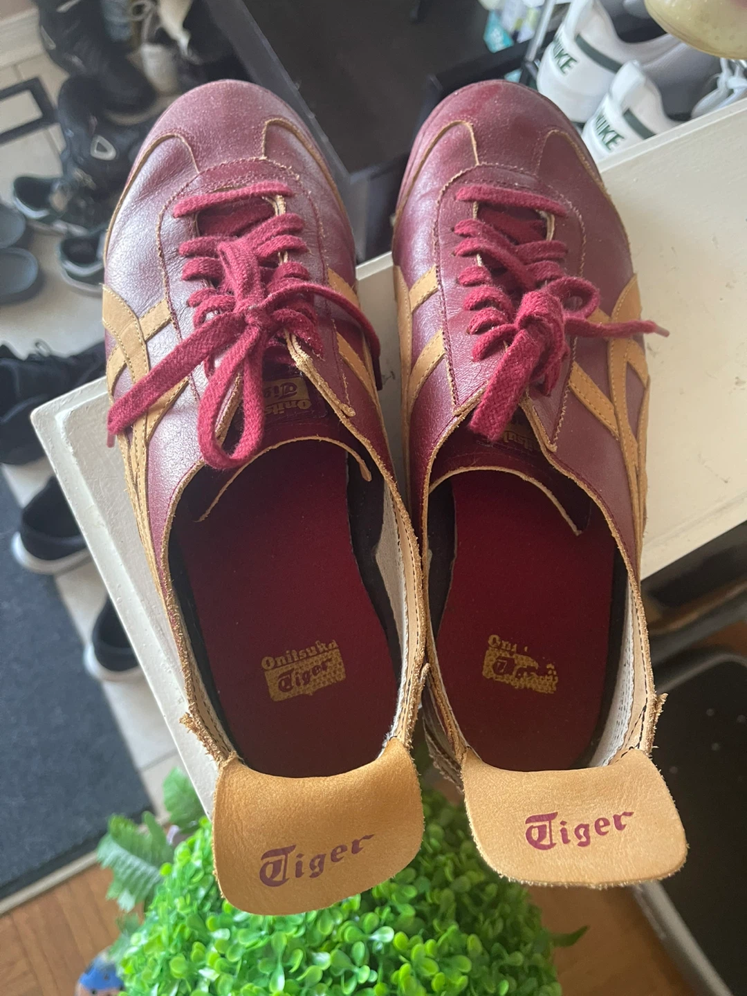 Onitsuka Tiger Burgundy & Tan Leather Sneakers