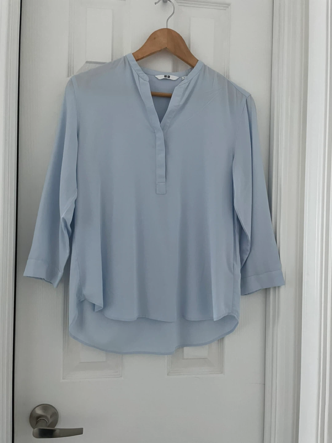 UNIQLO Blue V-Neck Blouse - Size S