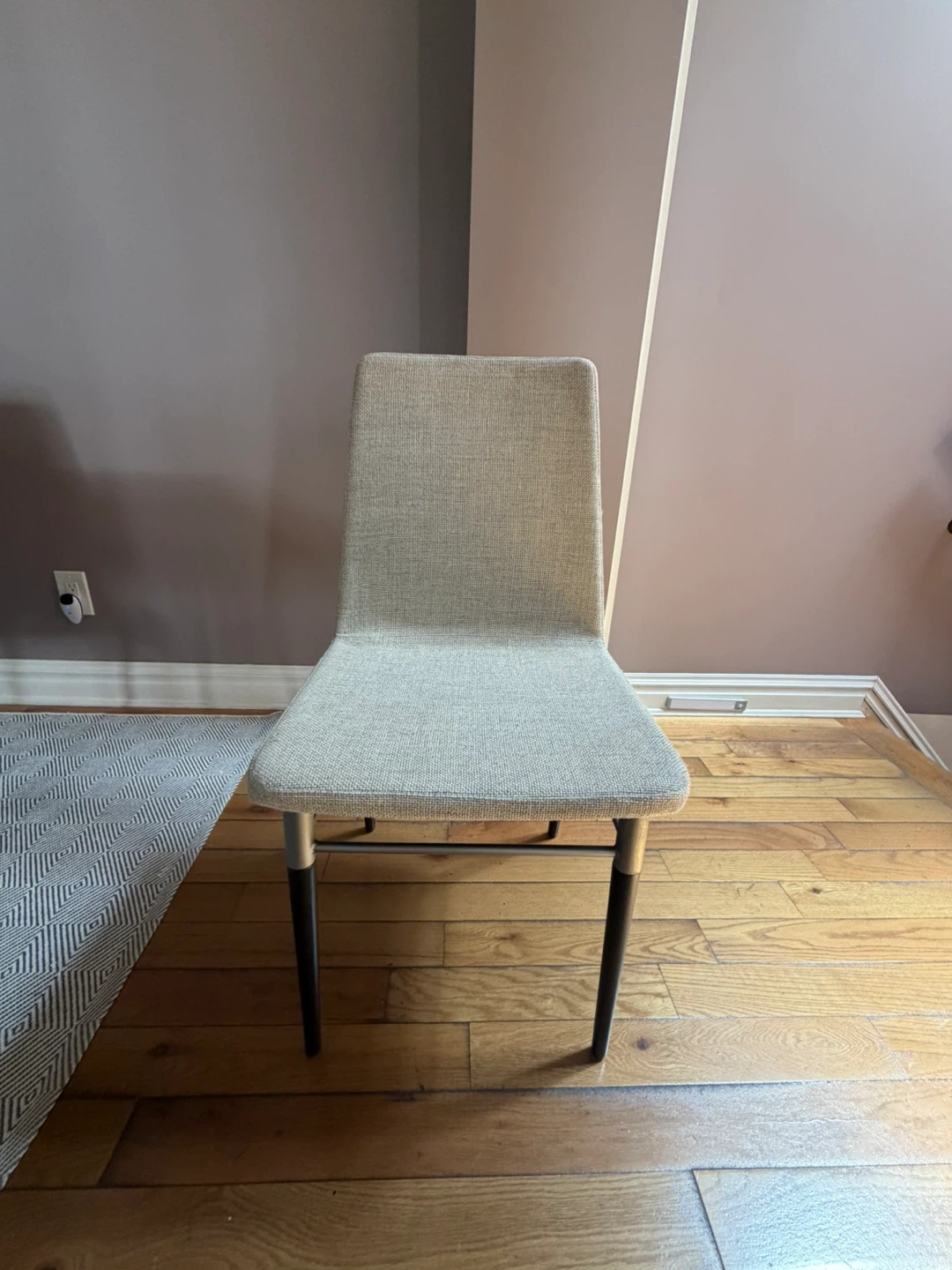 Dark Wood Dining Table with 4 Upholstered Chairs - photo 3
