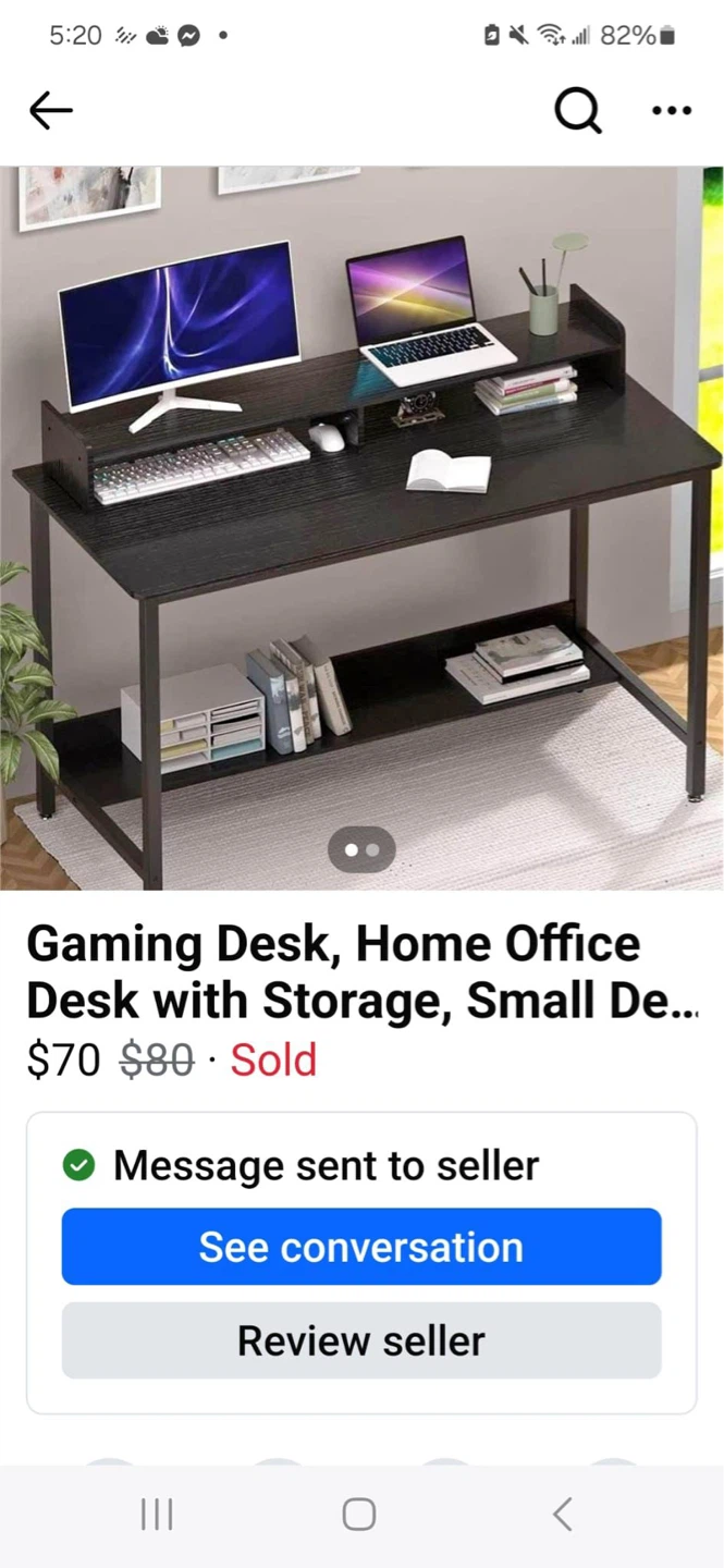 Small Home Office Desk with storage + Chair - photo 5