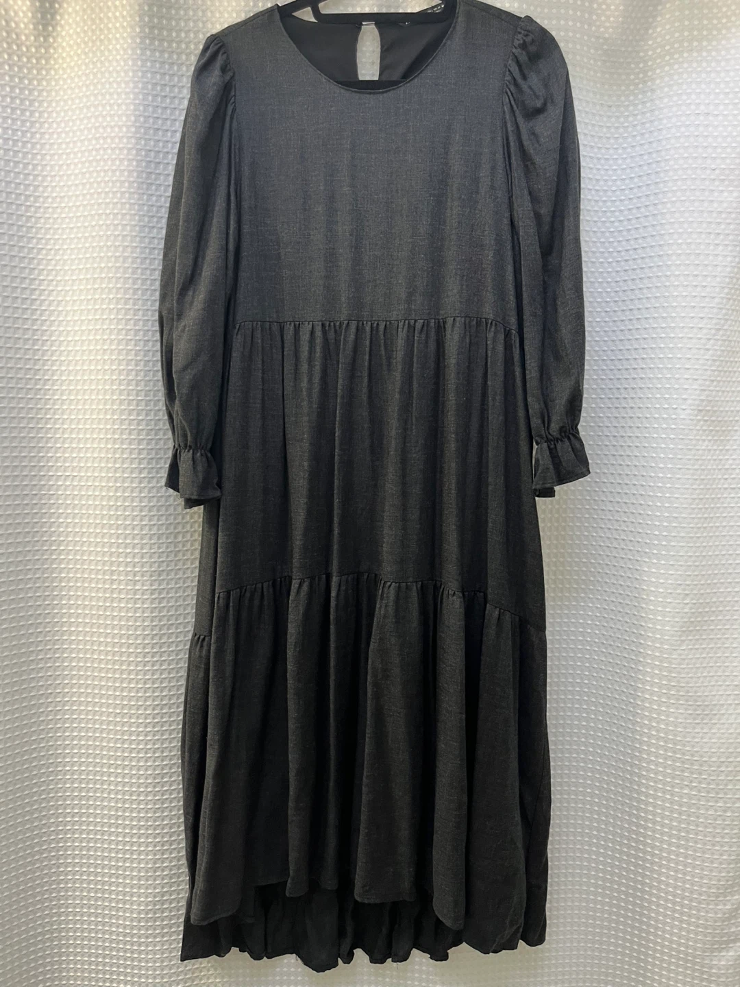 ZARA Tiered Charcoal Grey Dress