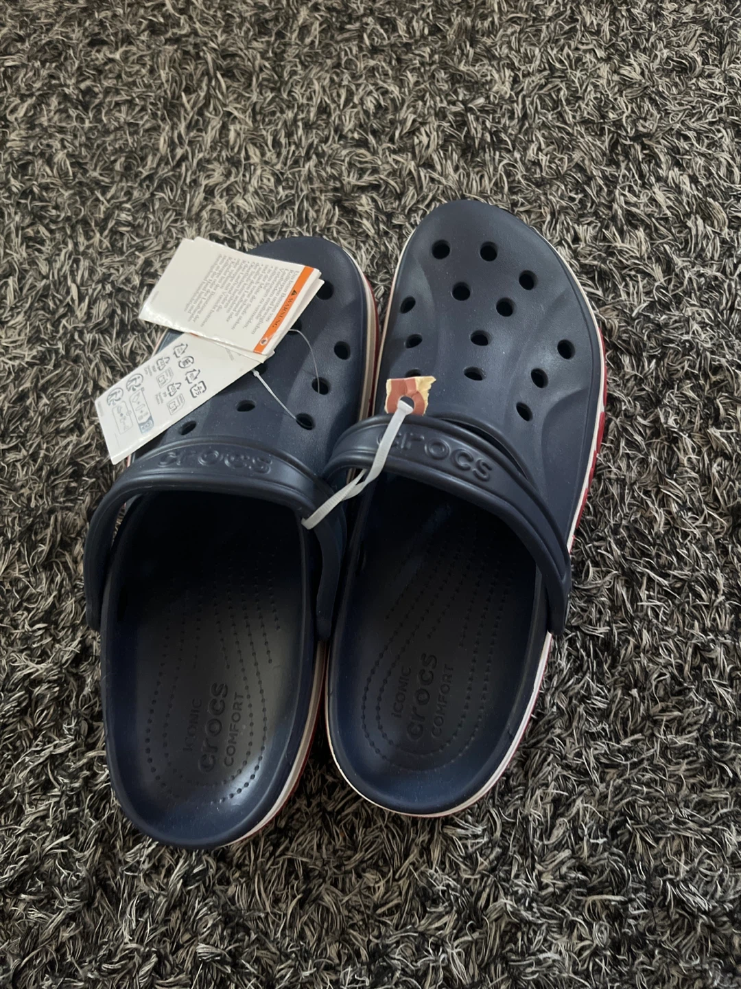 Navy blue crocs never worn