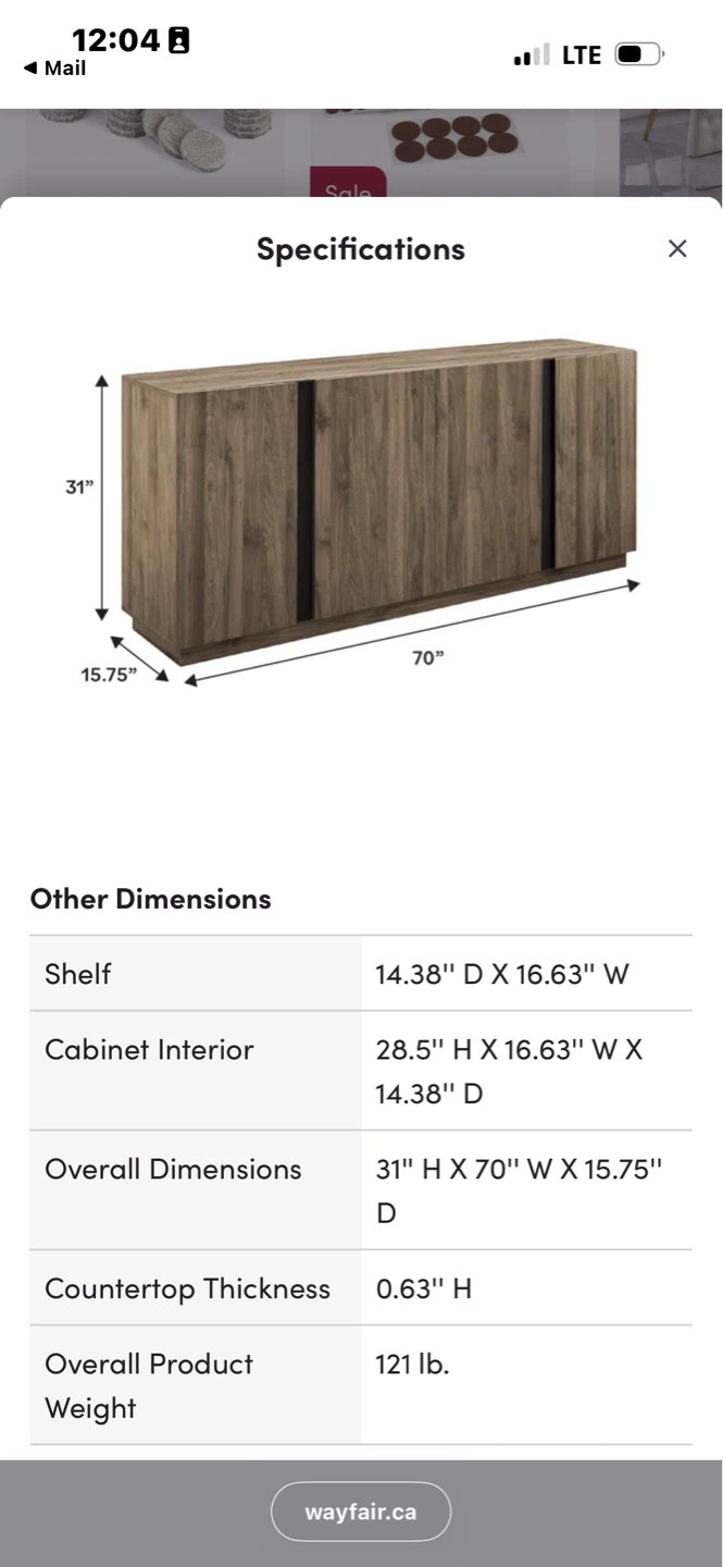 Grey Wood Console Table / Cabinet - photo 4