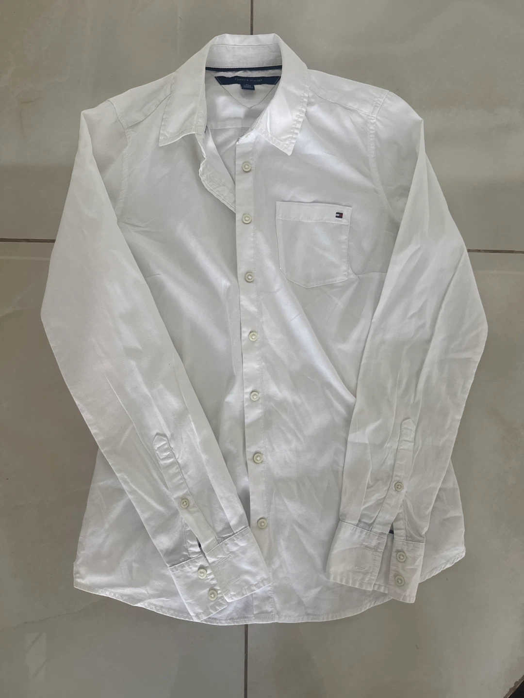 Tommy Hilfiger White Long Sleeve Button-Up Shirt