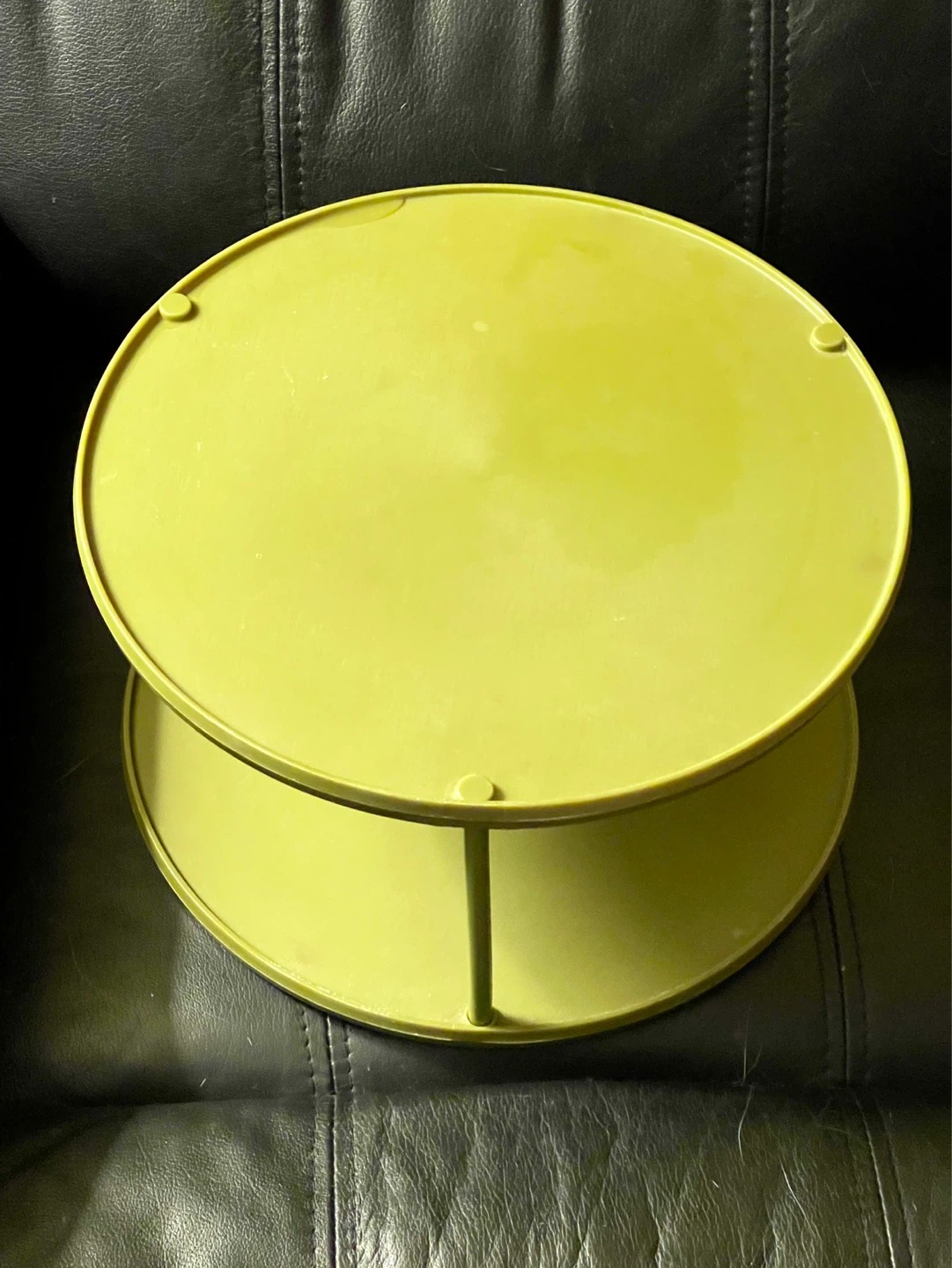 Vintage Rubbermaid Avocado Green 2 Tier Revolving Serving Stand