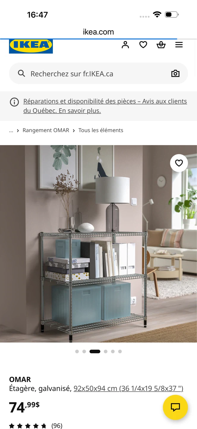 Like New IKEA OMAR Galvanized Shelf 92x50x94 cm - photo 4
