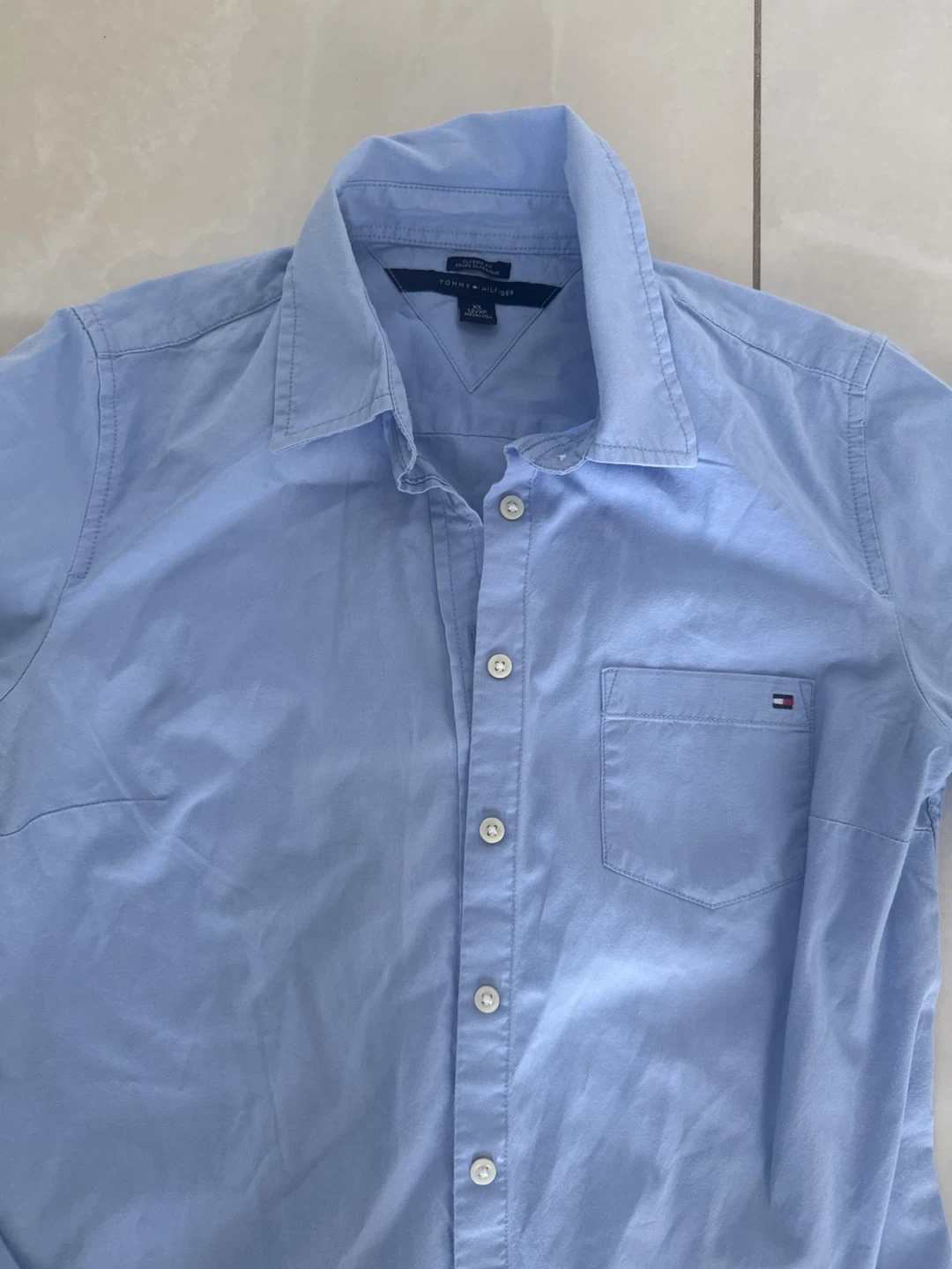 Tommy Hilfiger Classic Fit Button-Up Shirt - Light Blue - XS - photo 2