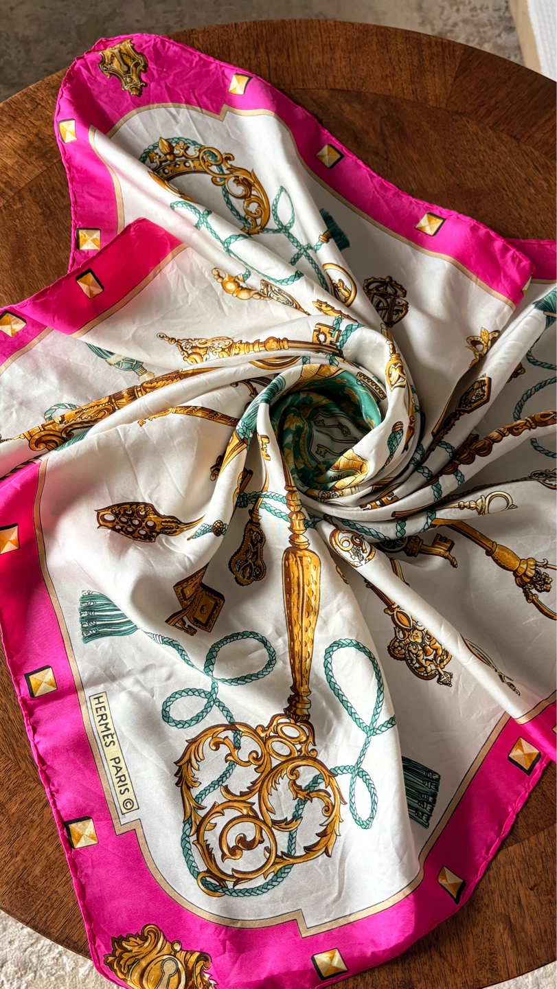 Hermès vintage Les Clés silk scarf