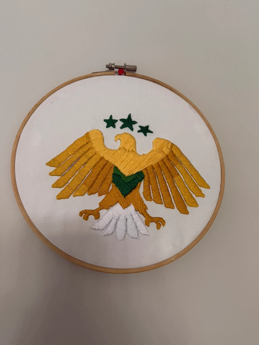 Eagle and Stars Embroidery Hoop Art