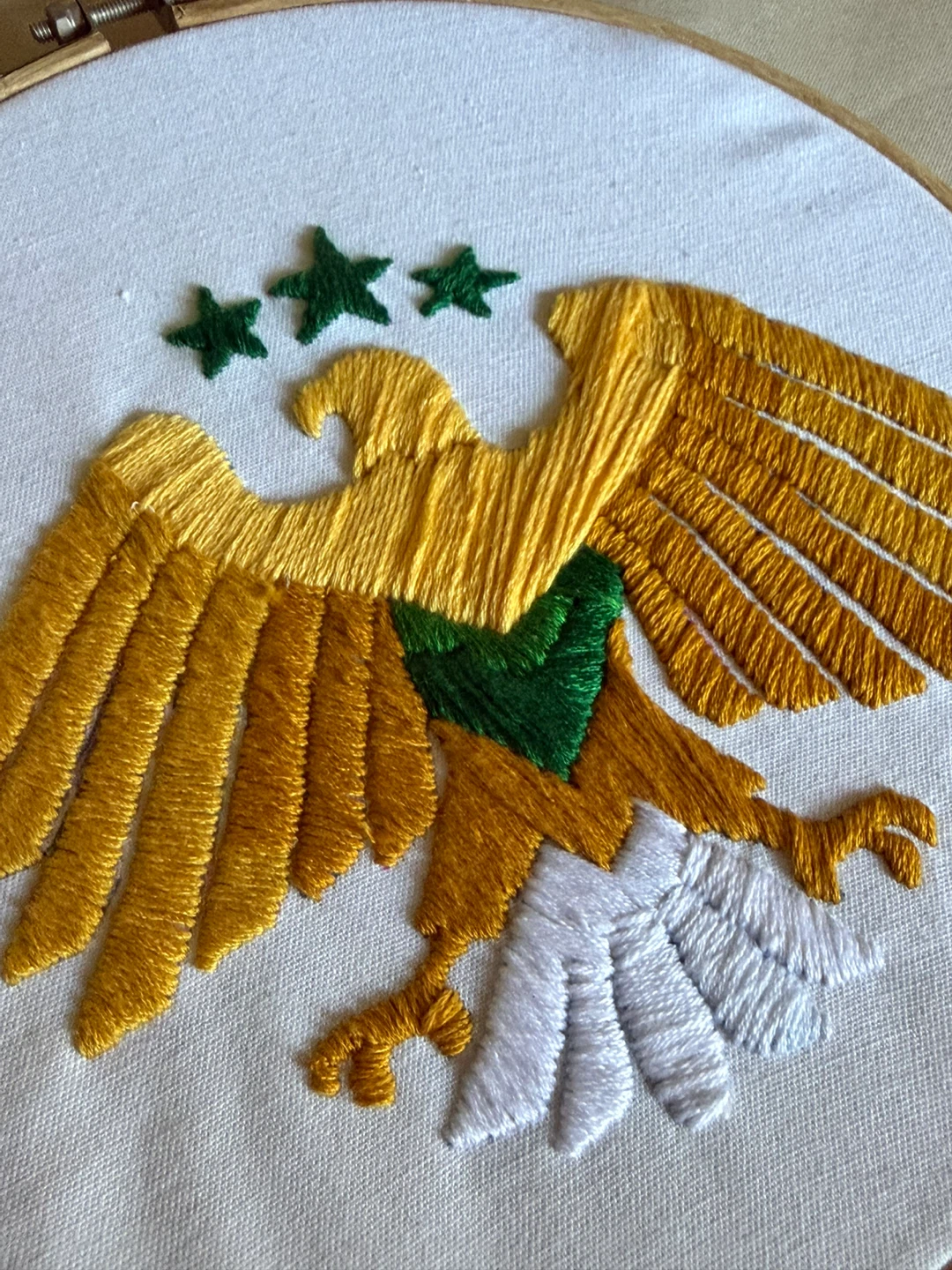 Eagle and Stars Embroidery Hoop Art - photo 2