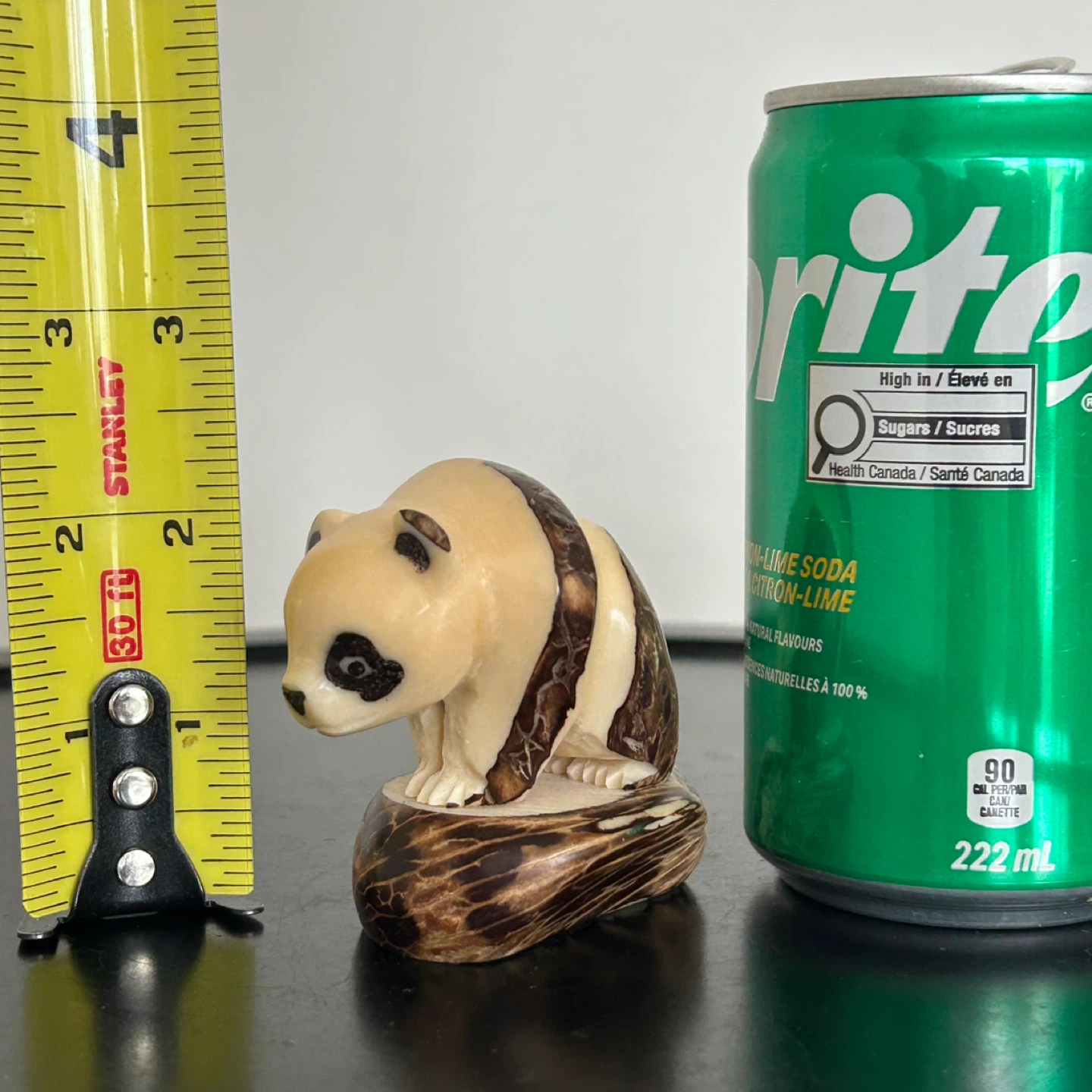 Vintage Tagua Nut Hand-Carved Miniature Panda Figurine - photo 2