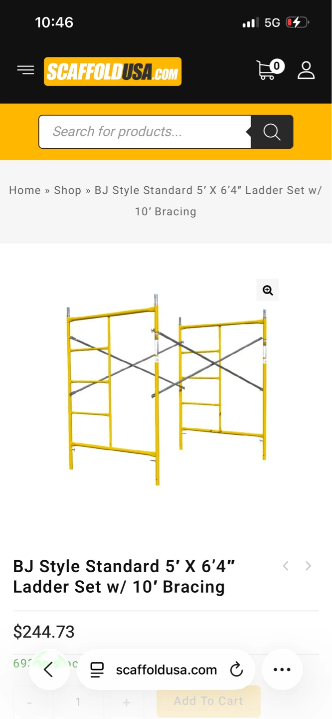 4 sections Scaffold Bill Jax Set w/ 10' Bracing